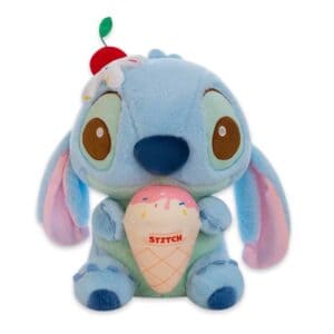 Disney Stitch pluche knuffel met een roze ijsje