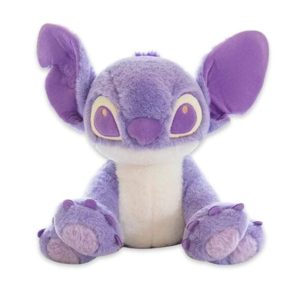 Officieel Disney Stitch pluche knuffel, zittend, paars, 30 cm.