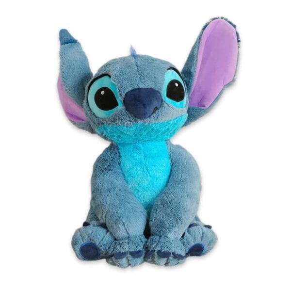 Stitch pluche knuffel 55 cm, blauw, zittend