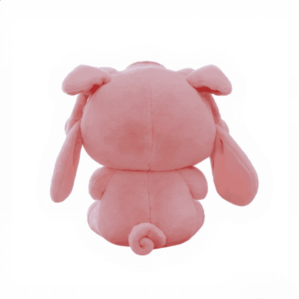Achteraanzicht van de 30 cm grote roze Pluche Angel knuffel.
