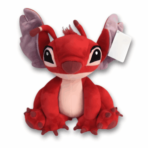 Rode pluche knuffel van Stitch, een officieel Disney product.