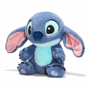Zachte Stitch pluche knuffel, 35 cm, 100% officieel Disney, met fluweelzachte blauwe vacht. Ideaal om te knuffelen.