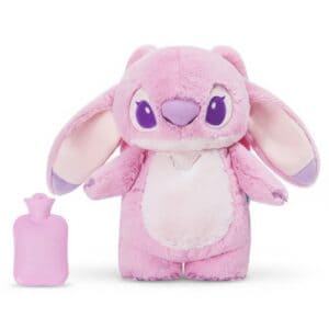 Roze warmwaterkruik met een afbeelding van Disney-personage Stitch