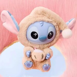 Labubu The Monsters x Disney Stitch figuur in 'Pure Coconut Juice' thema